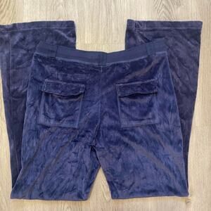 Vintage blue juicy couture lowrise flare button back tracksuit pants y2k